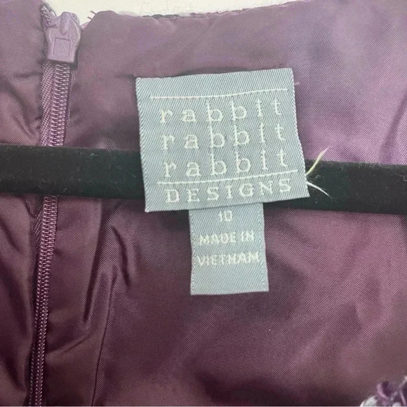 RABBIT RABBIT RABBIT purple grey black plaid fringe tweed knee length dress 10 - Picture 7 of 9